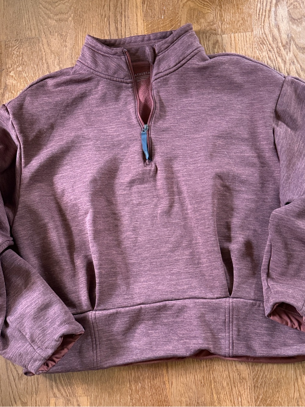 Athleta Women’s Large Heathered Mauve Brown 1/4 Zip Pullover Sweatshirts